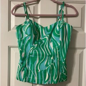 Lilly Pulitzer Green And Aqua Keepers Finder Top…EUC